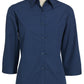 Biz Collection-Biz Collection Ladies Micro Check 3/4 Sleeve Shirt-Navy / 8-Uniform Wholesalers - 3
