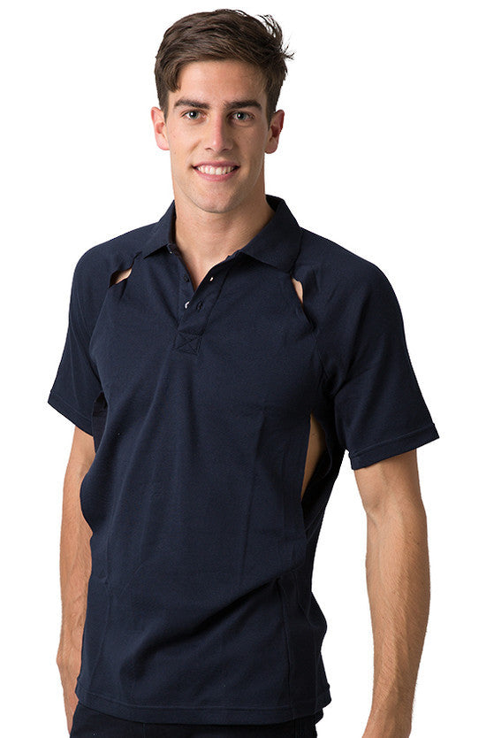 Be Seen-Be Seen Men's Polo Shirt With Contrast Piping-Navy / XS-Uniform Wholesalers - 8