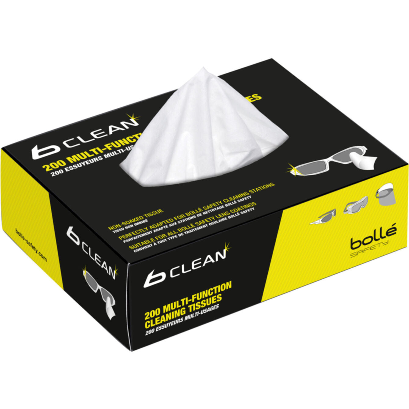 Bolle Safety B-clean New B401 200 Multi-function Dry Cleaning Tissues For B400/B600 (PACMPCT)