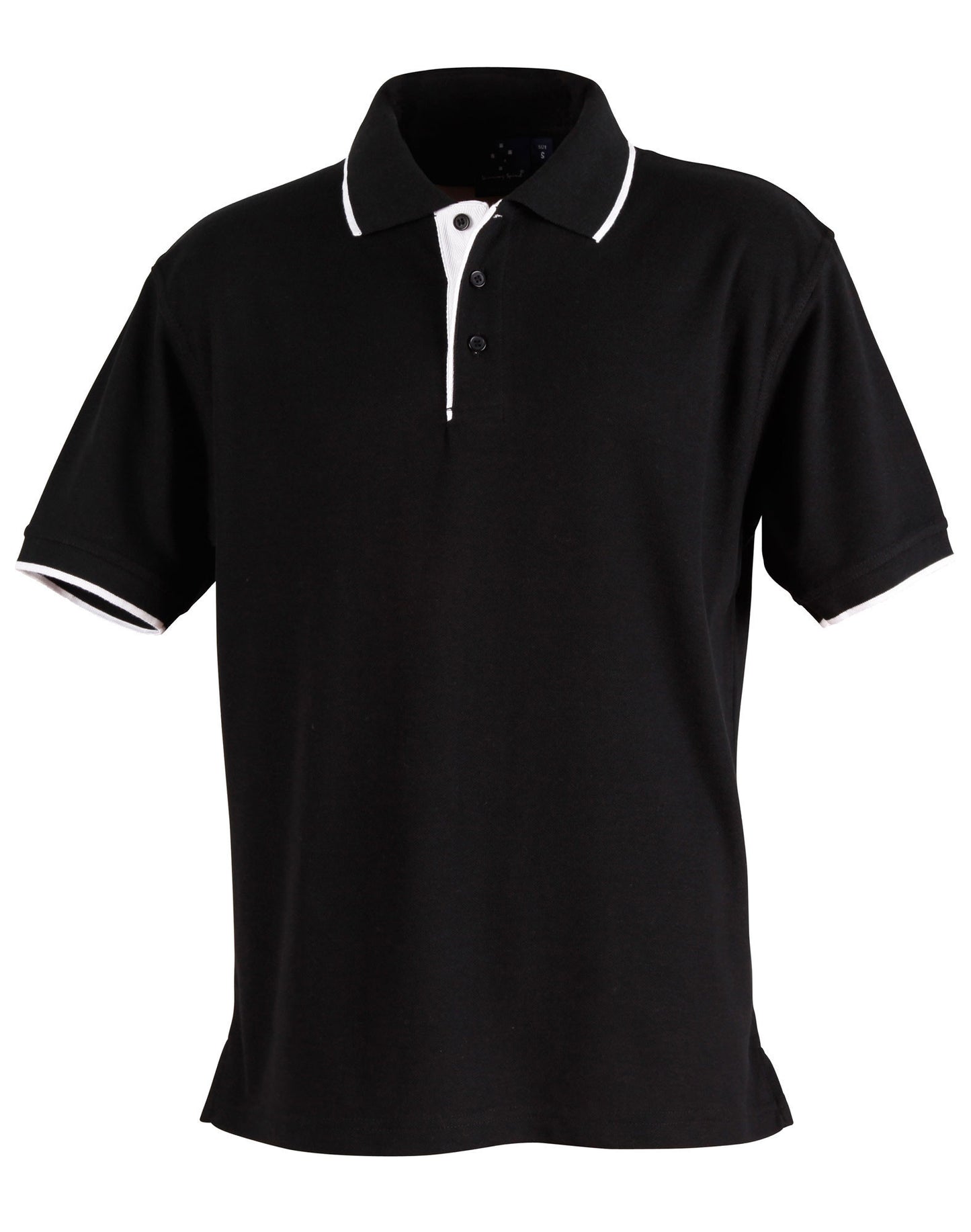 Winning Spirit Men's Contrast Pique Short Sleeve Polo 1st (11 Colour)-(PS08)