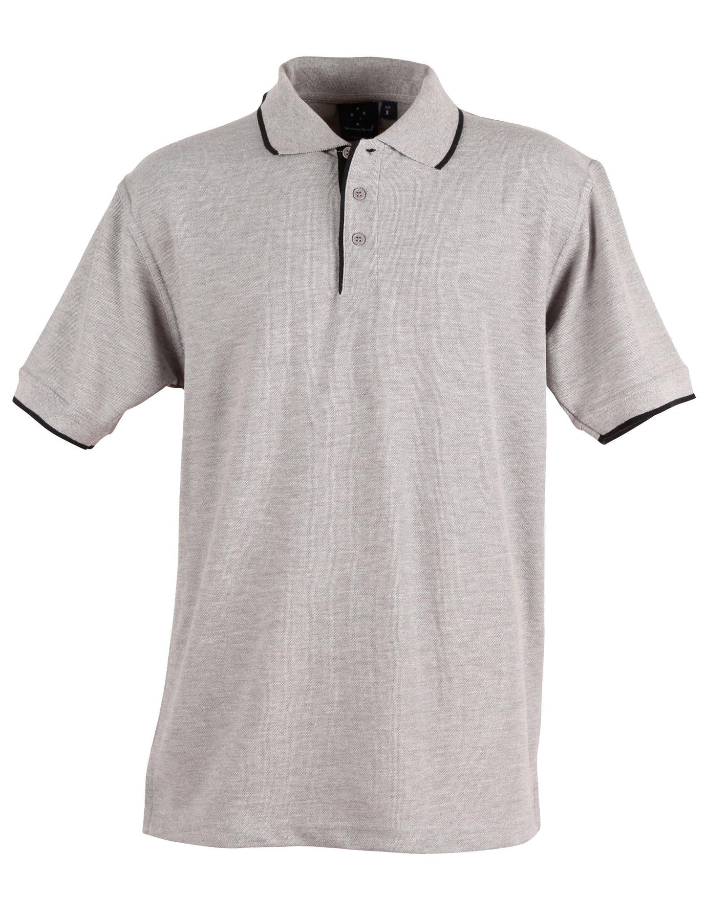 Winning Spirit Men's Contrast Pique Short Sleeve Polo 1st (11 Colour)-(PS08)