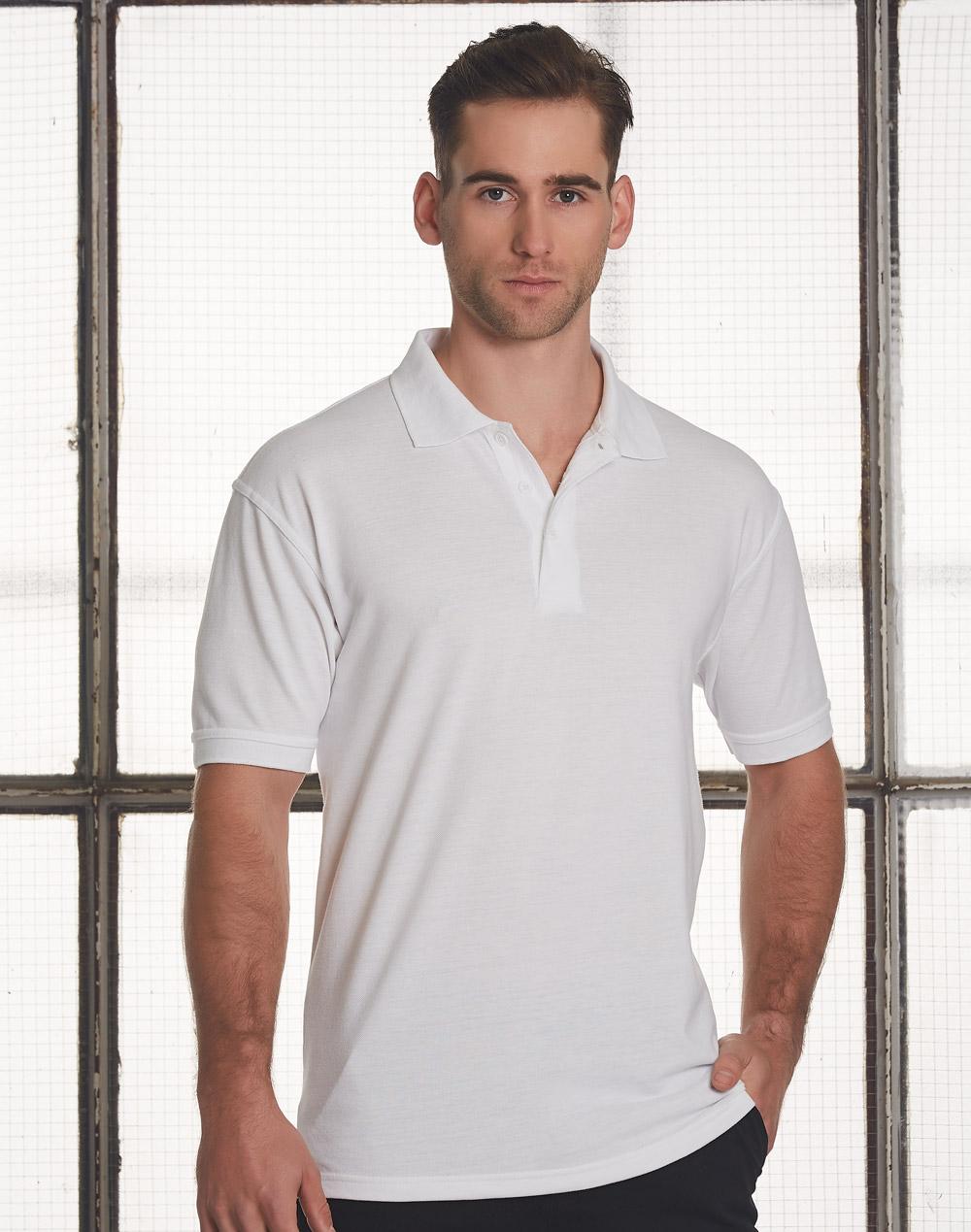 Winning Spirit Men's Tight Pique Knit Short Sleeve Polo-(PS22)