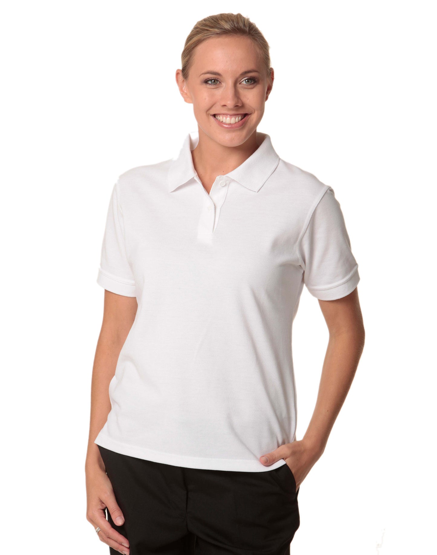 Winning Spirit Ladies' Tight Pique Knit Short Sleeve Polo-(PS23)