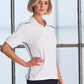 Winning Spirit Ladies' Pure Cotton Contrast Piping Short Sleeve Polo-(PS26)