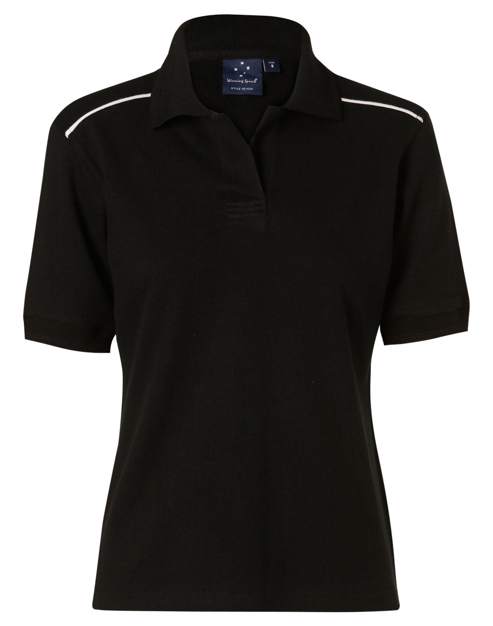 Winning Spirit Ladies' Pure Cotton Contrast Piping Short Sleeve Polo-(PS26)