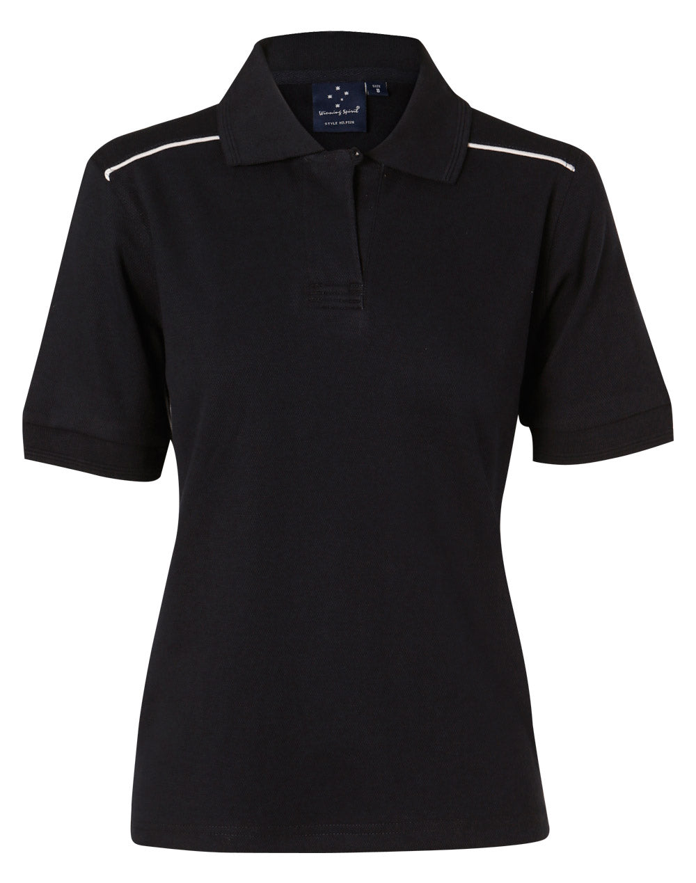 Winning Spirit Ladies' Pure Cotton Contrast Piping Short Sleeve Polo-(PS26)