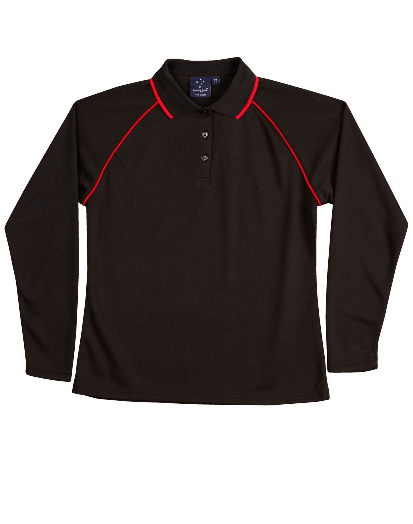 Winning Spirit Ladies' CoolDry® Raglan Long Sleeve Contrast Polo-(PS44)