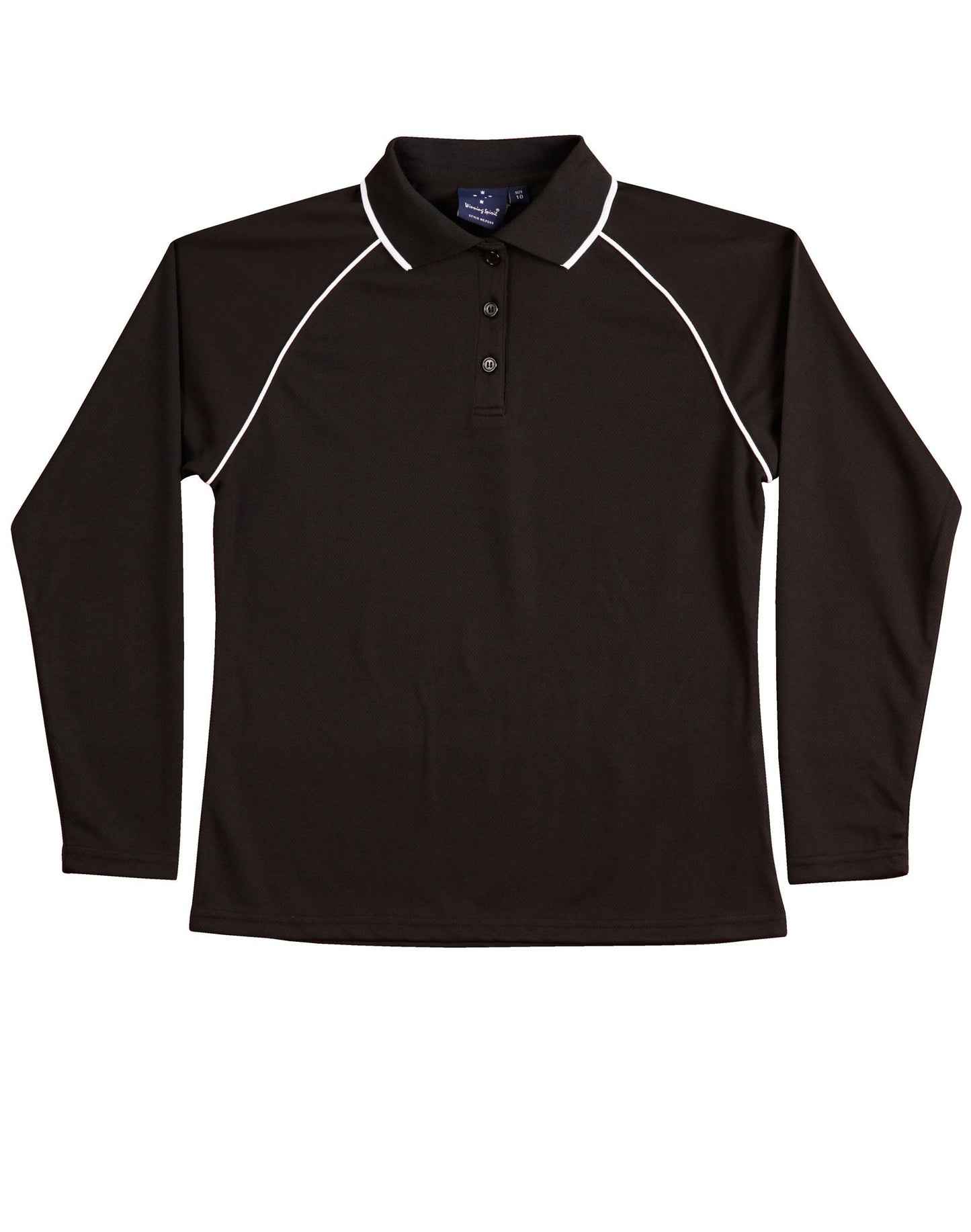 Winning Spirit Ladies' CoolDry® Raglan Long Sleeve Contrast Polo-(PS44)