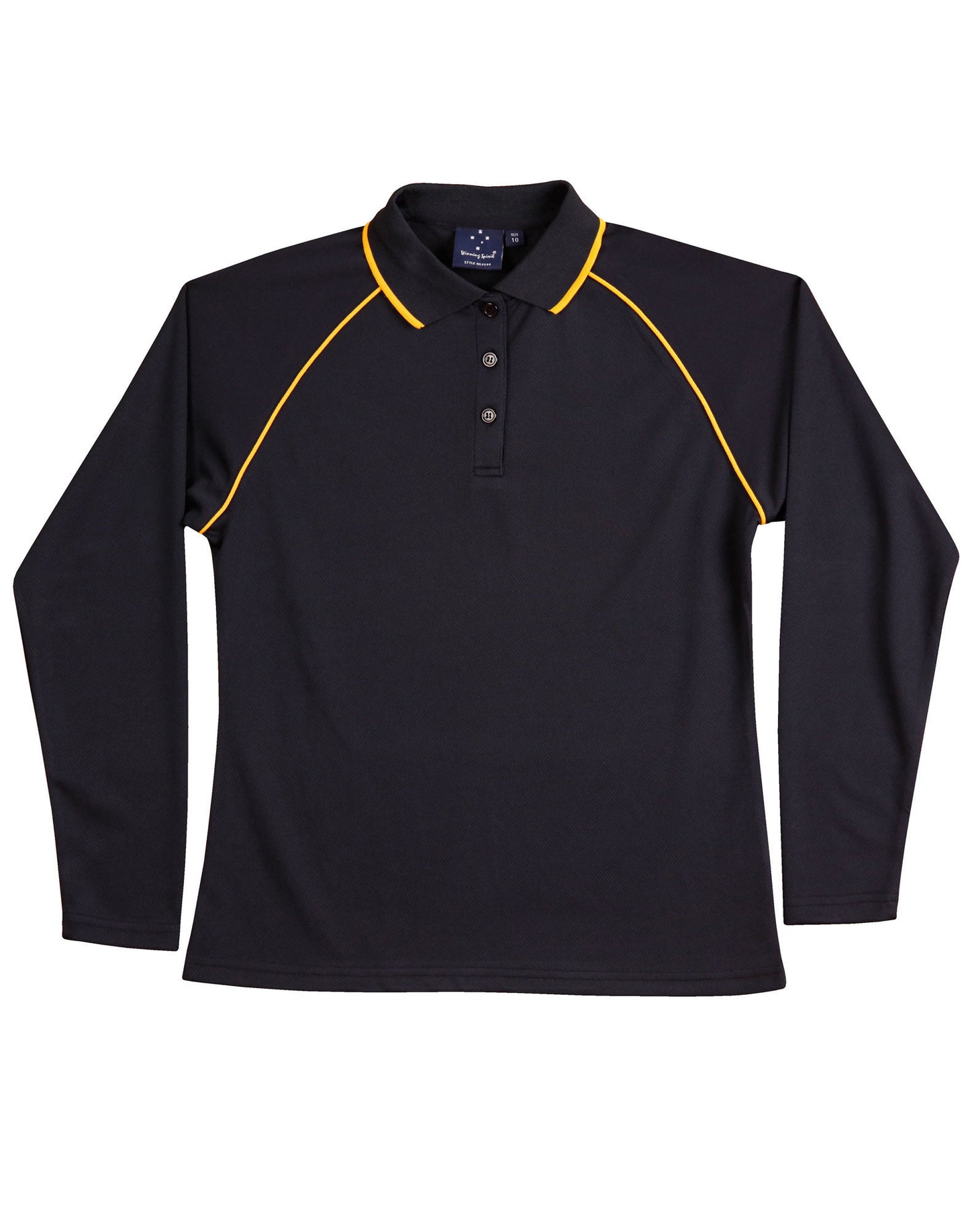 Winning Spirit Ladies' CoolDry® Raglan Long Sleeve Contrast Polo-(PS44)