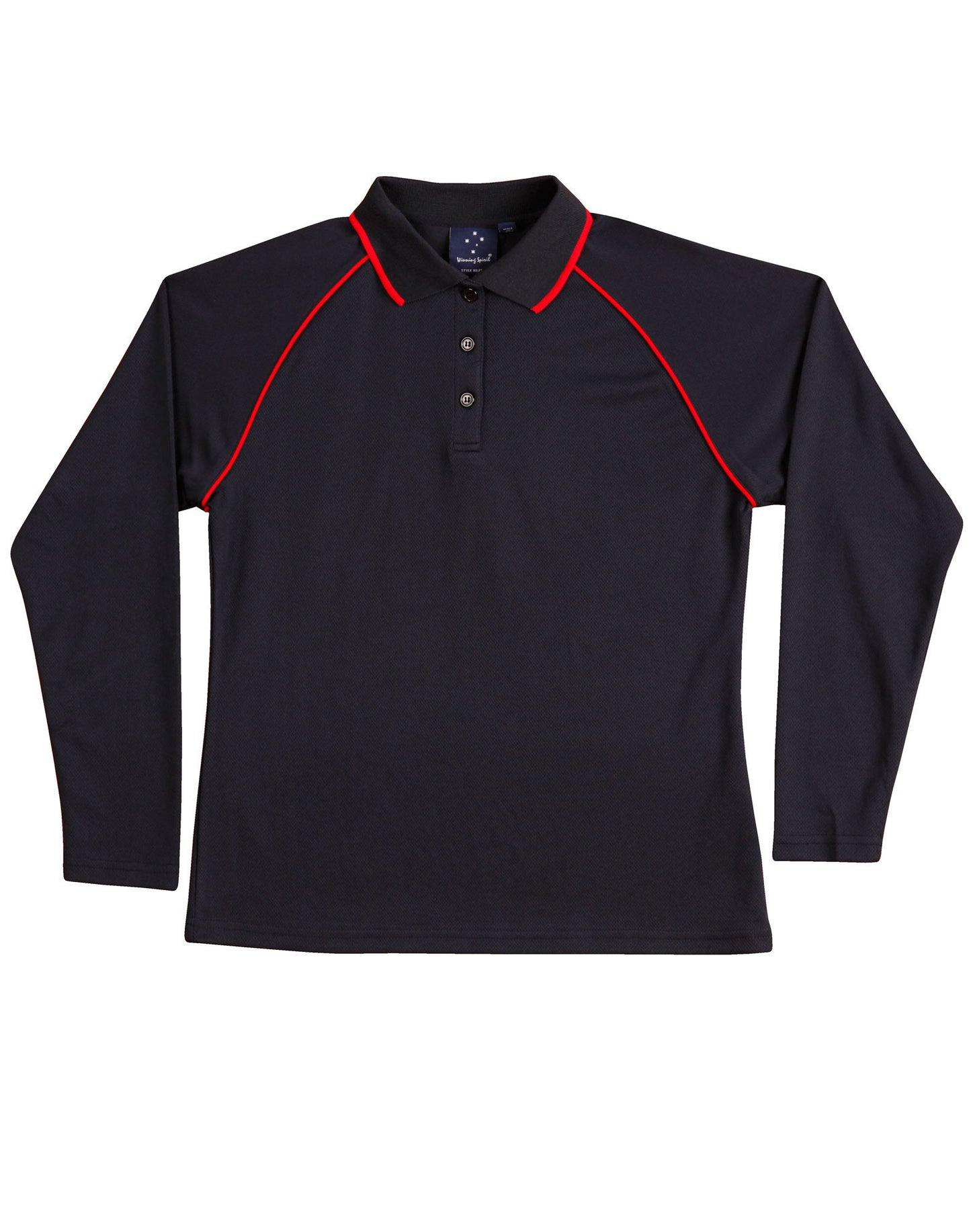 Winning Spirit Ladies' CoolDry® Raglan Long Sleeve Contrast Polo-(PS44)