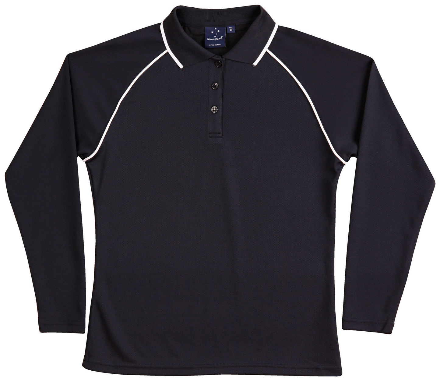 Winning Spirit Ladies' CoolDry® Raglan Long Sleeve Contrast Polo-(PS44)