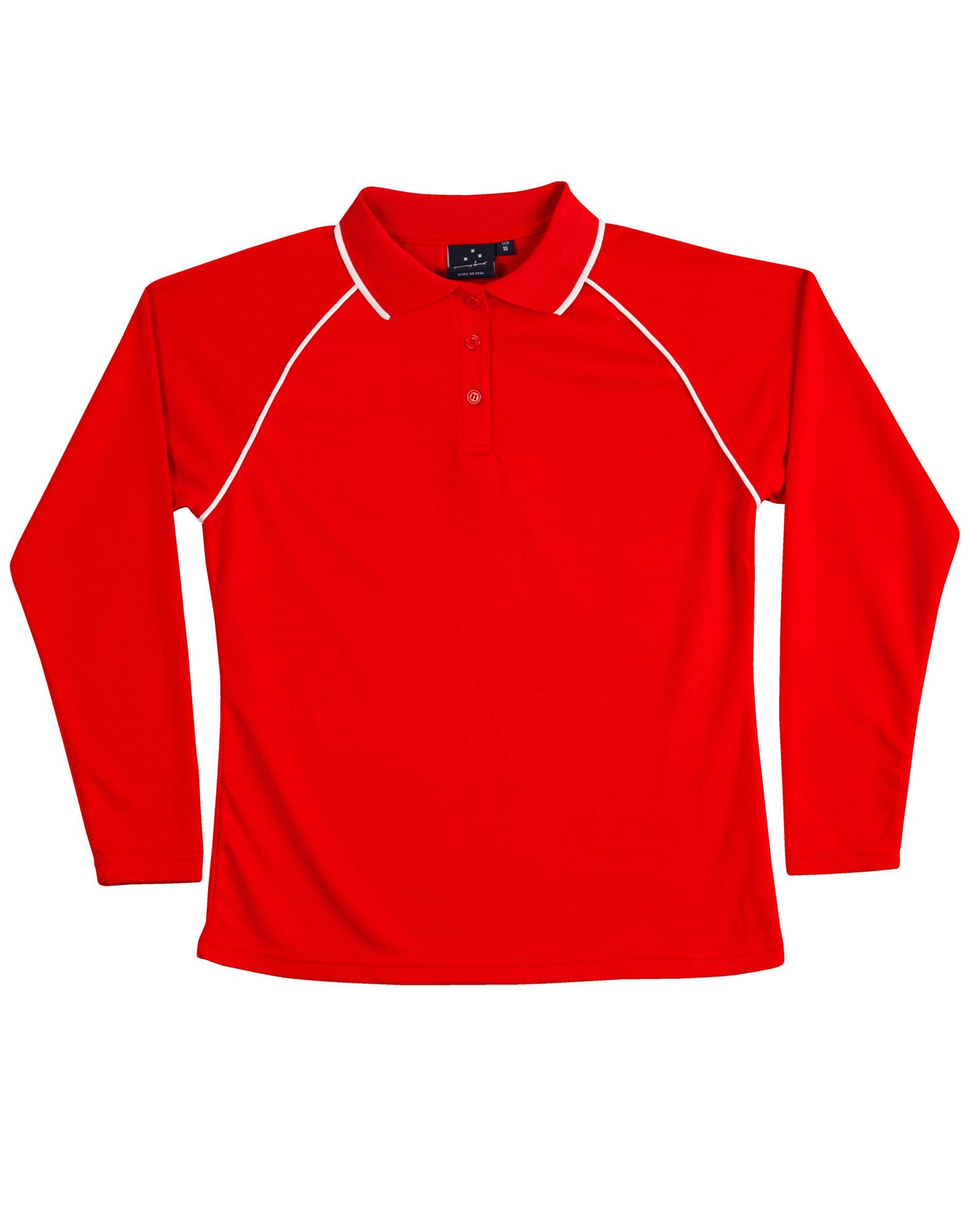 Winning Spirit Ladies' CoolDry® Raglan Long Sleeve Contrast Polo-(PS44)