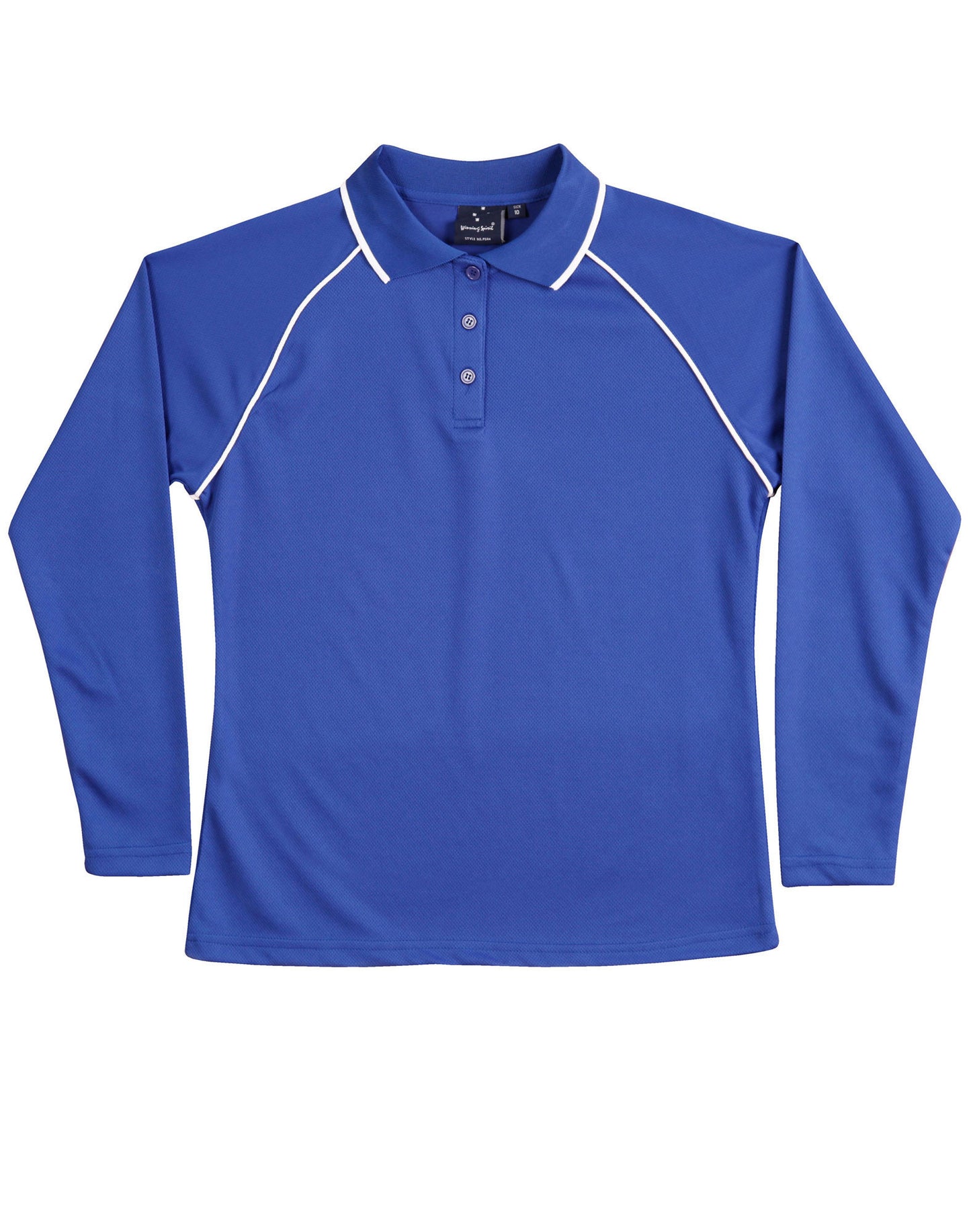 Winning Spirit Ladies' CoolDry® Raglan Long Sleeve Contrast Polo-(PS44)