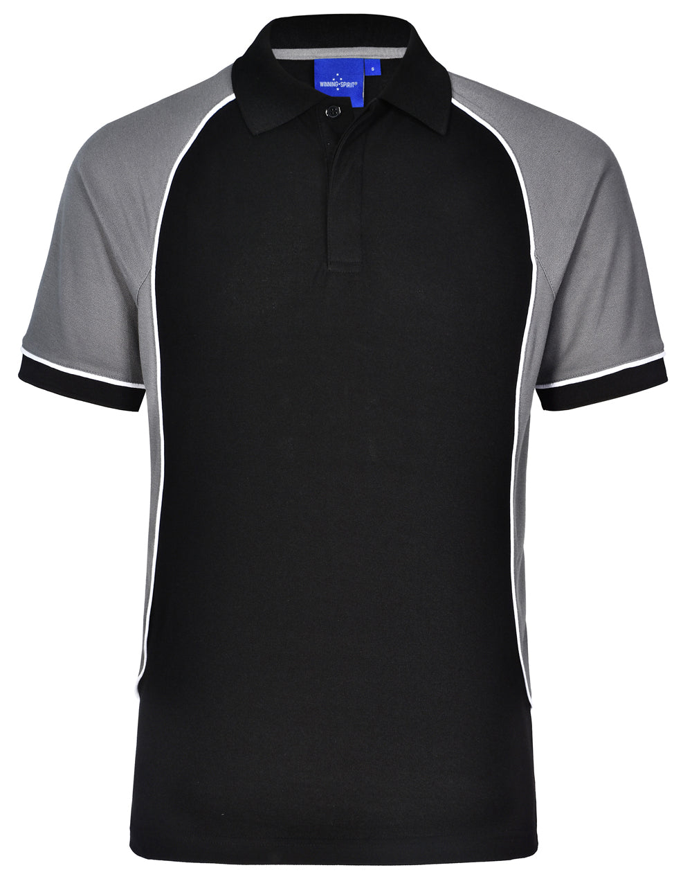 Winning Spirit Men's TrueDry® Tri-colour Short Sleeve Pique Polo-(PS77)