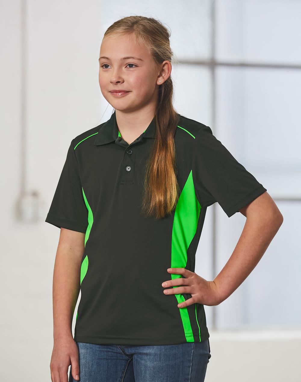 Winning Spirit Kids' Cooldry Short Sleeve Contrast Polo-(PS79K)
