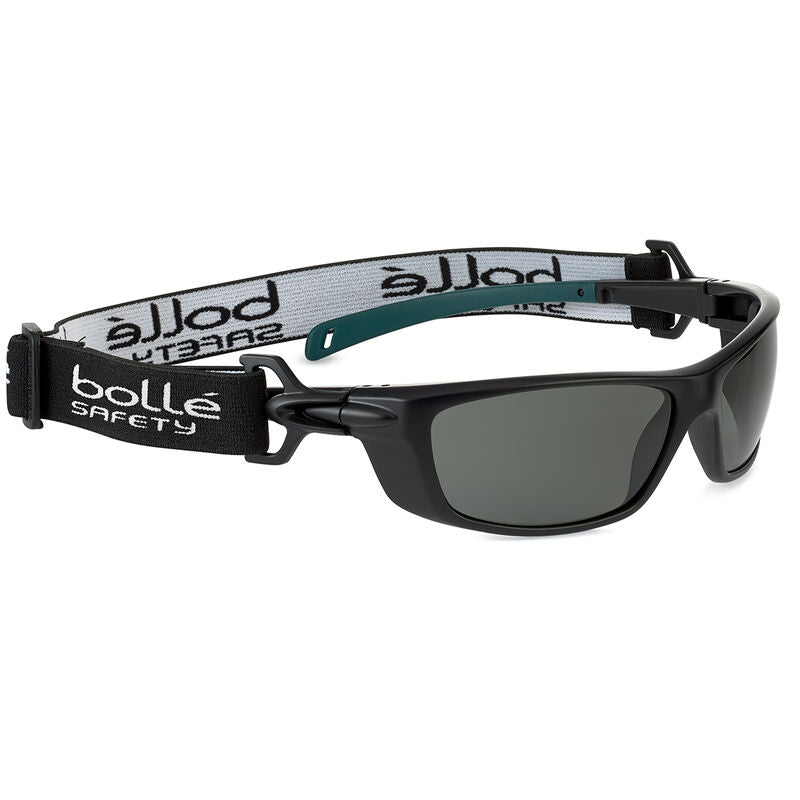 Bolle Safety Baxter Gunmetal Frame As (Smoke) Polarised Lens (Without Foam & Strap) - Soft Drawstring Pouch - (BAXPOLWFS)