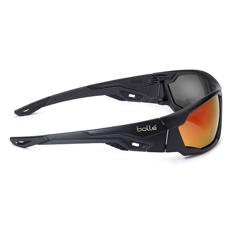 Bolle Safety Mercuro Grey / Black Temples Fire Flash (Red Flash) Polarised Lens - Soft Drawstring Pouch - (PSSMERCP09)