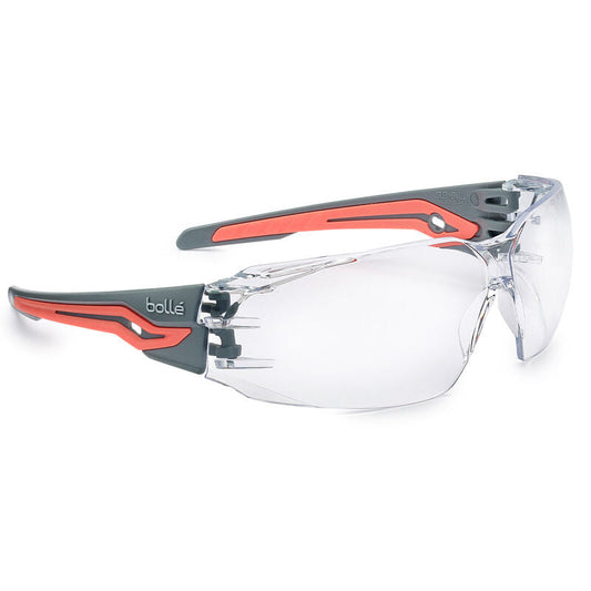 Bolle Safety Silex+ Small Platinum Asaf Clear Lens Grey/Coral Temples - (PSSSILP0402)