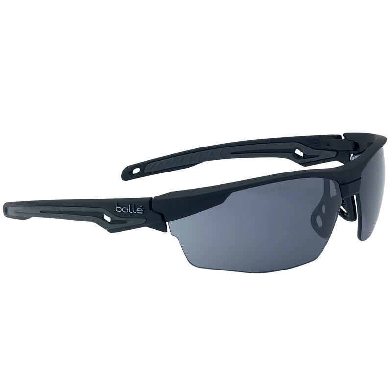 Bolle Safety Tryon Bssi Platinum Asaf Smoke Pc Lens W/Matt Black Temples - Soft Drawstring Pouch - (PSSTRYO443B)