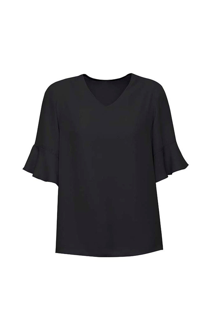 Biz Corporate Womens Aria Fluted Sleeve Blouse RB966LS