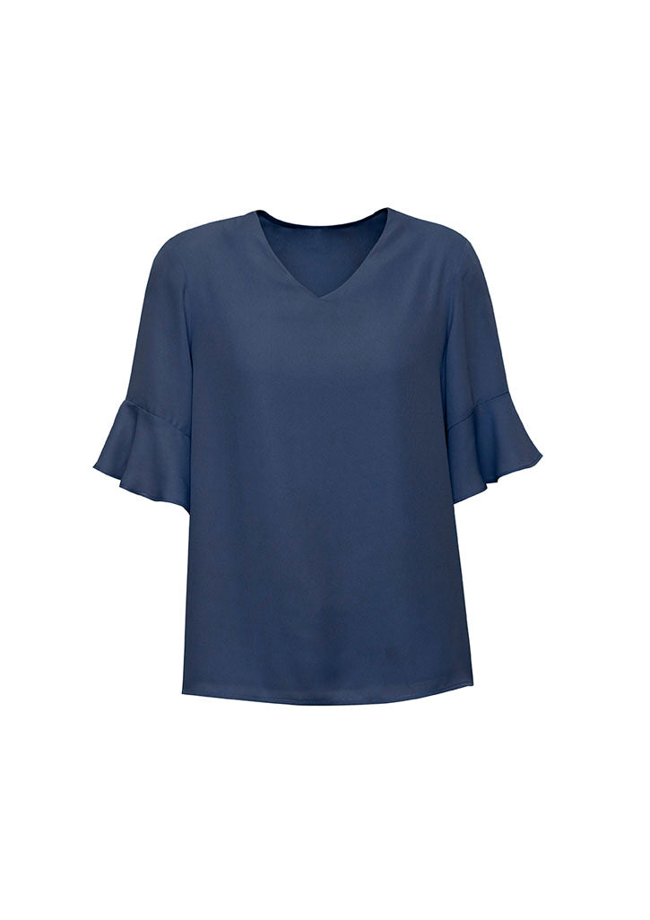 Biz Corporate Womens Aria Fluted Sleeve Blouse RB966LS