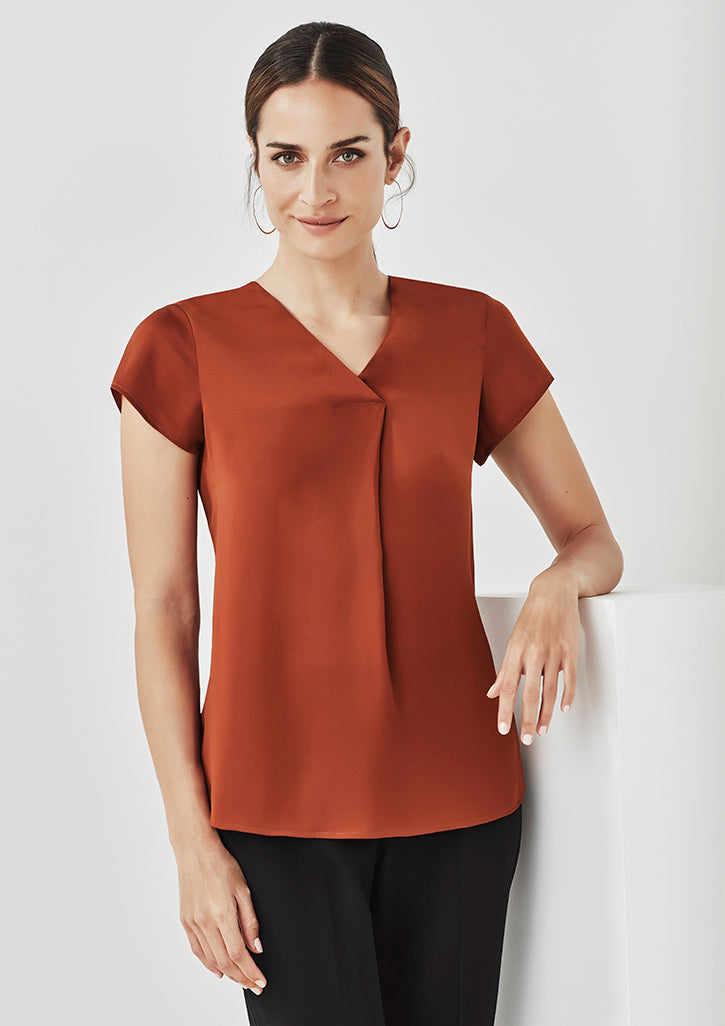 V neck hotsell short sleeve blouse