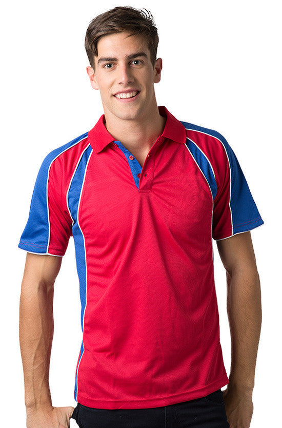 Be Seen-Be Seen Men's Polo Shirt With Contrast Sleeve 2nd( 8 Color )-Red-Royal-White / XS-Uniform Wholesalers - 6
