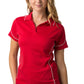 Be Seen-Be Seen Ladies Polo Shirt With Contrast Piping-Red-White / 8-Uniform Wholesalers - 9