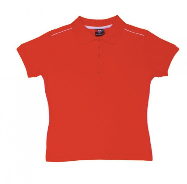 Ramo-Ramo Ladies 100% Cotton Pique Knit With Piping-Red/White / 8-Uniform Wholesalers - 6