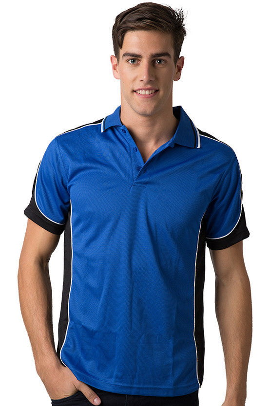 Be Seen-Be Seen Men's Polo Shirt With Striped Collar  6th( 8 Color )-Royal-Black-White / XS-Uniform Wholesalers - 2
