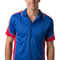 Be Seen-Be Seen Men's Polo Shirt With Striped Collar  6th( 8 Color )-Royal-Red-White / XS-Uniform Wholesalers - 5