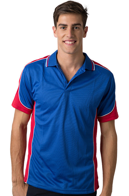 Be Seen-Be Seen Men's Polo Shirt With Striped Collar  6th( 8 Color )-Royal-Red-White / XS-Uniform Wholesalers - 5