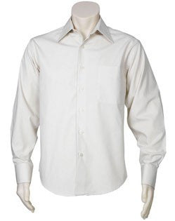 Biz Collection-Biz Collection Mens Metro Long Sleeve Shirt-STONE / S-Uniform Wholesalers - 11
