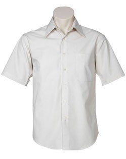 Biz Collection-Biz Collection Mens Metro Short Sleeve Shirt-STONE / M-Uniform Wholesalers - 4