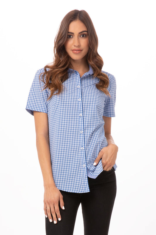 Chef Works Modern Gingham Short Sleeve Dress Shirt (SHC02W)