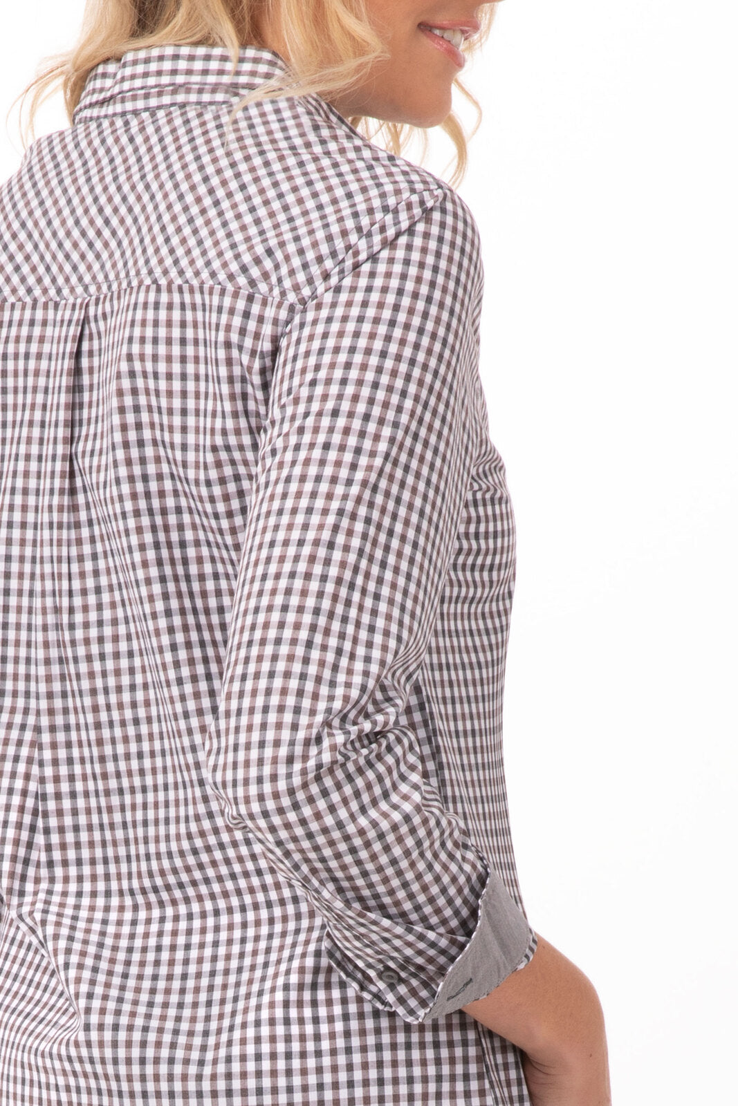 Chef Works Modern Gingham Women's Long Sleeve Dress Shirt (SHC05W)