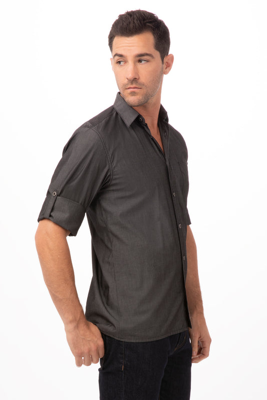 Chef Works Detroit Long-Sleeve Denim Shirt-(SKL001)