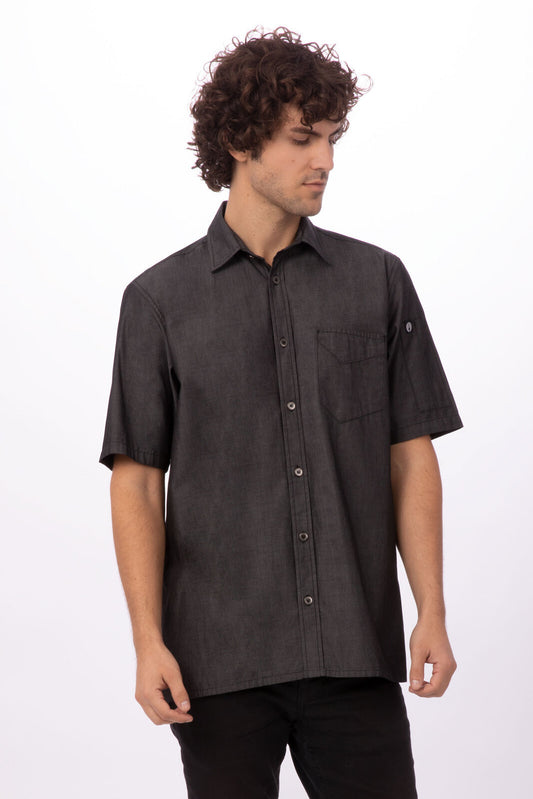 Chef Works Detroit Short Sleeve Denim Shirt-(SKS002)