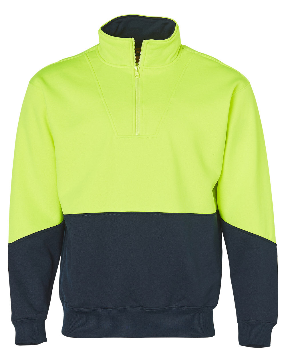 Winning Spirit Men's Hi-Vis Long Fleece Sweat with Collar (SW13A)
