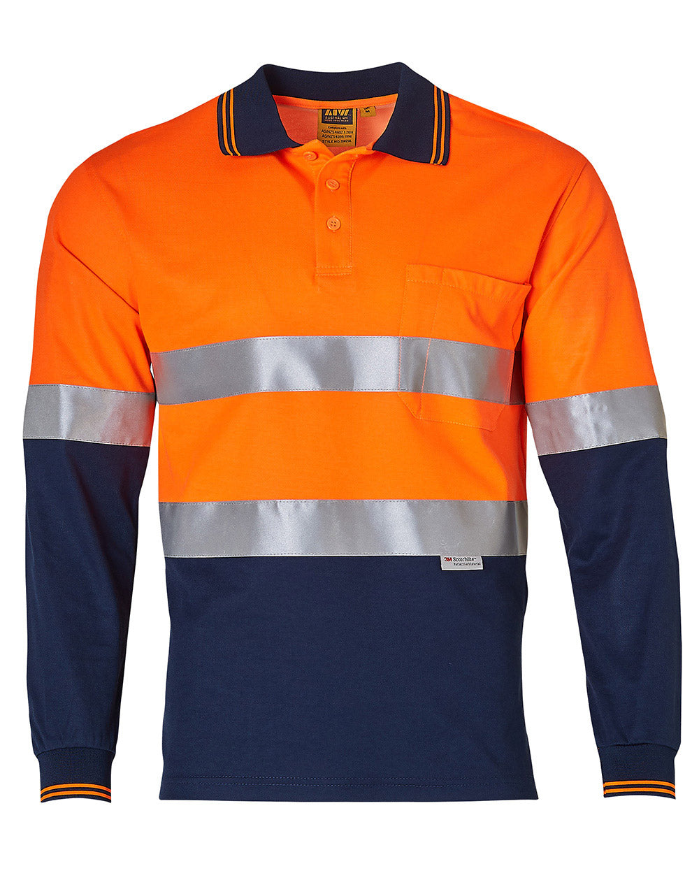 Winning Spirit Men's TrueDry® Safety Long Sleeves Polo-(SW21A)