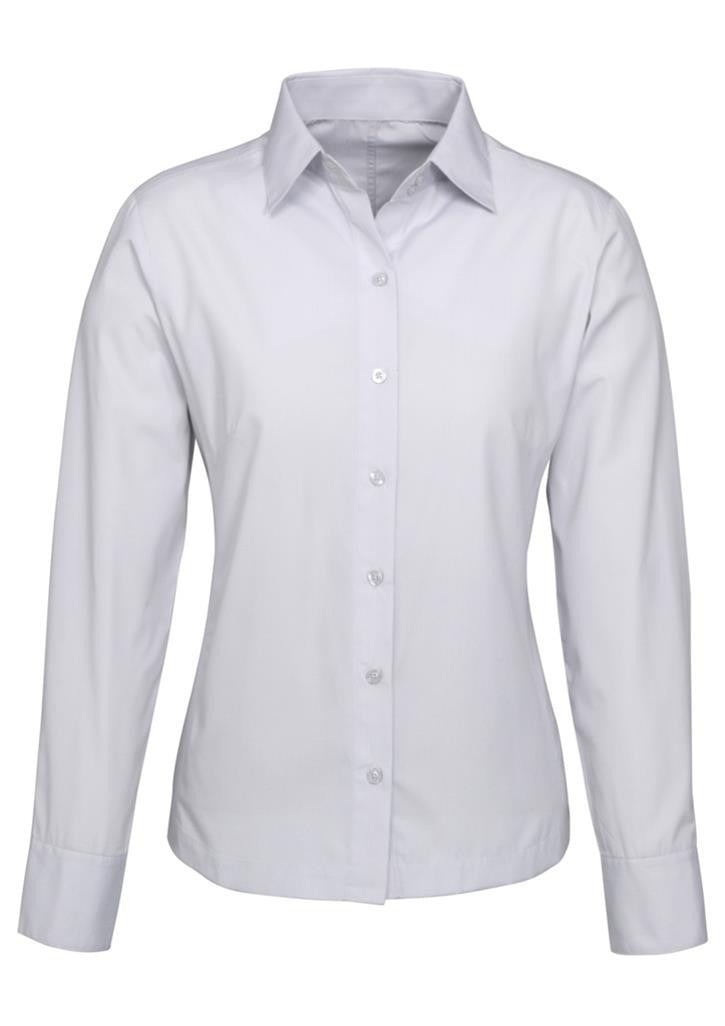 Biz Collection-Biz Collection Ladies Ambassador Long Sleeve Shirt-Silver Grey / 6-Uniform Wholesalers - 3