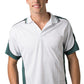 Be Seen-Be Seen Men's Polo Shirt With Striped Collar 7th( 12 Color All White )-White-Bottle-Black / XS-Uniform Wholesalers - 1