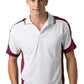 Be Seen-Be Seen Men's Polo Shirt With Striped Collar 7th( 12 Color All White )-White-Burgundy-Black / XS-Uniform Wholesalers - 2