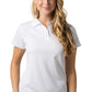 Be Seen-Be Seen Ladies Plain Polo Shirt With Herringbone Tape At Neck-White / 8-Uniform Wholesalers - 12