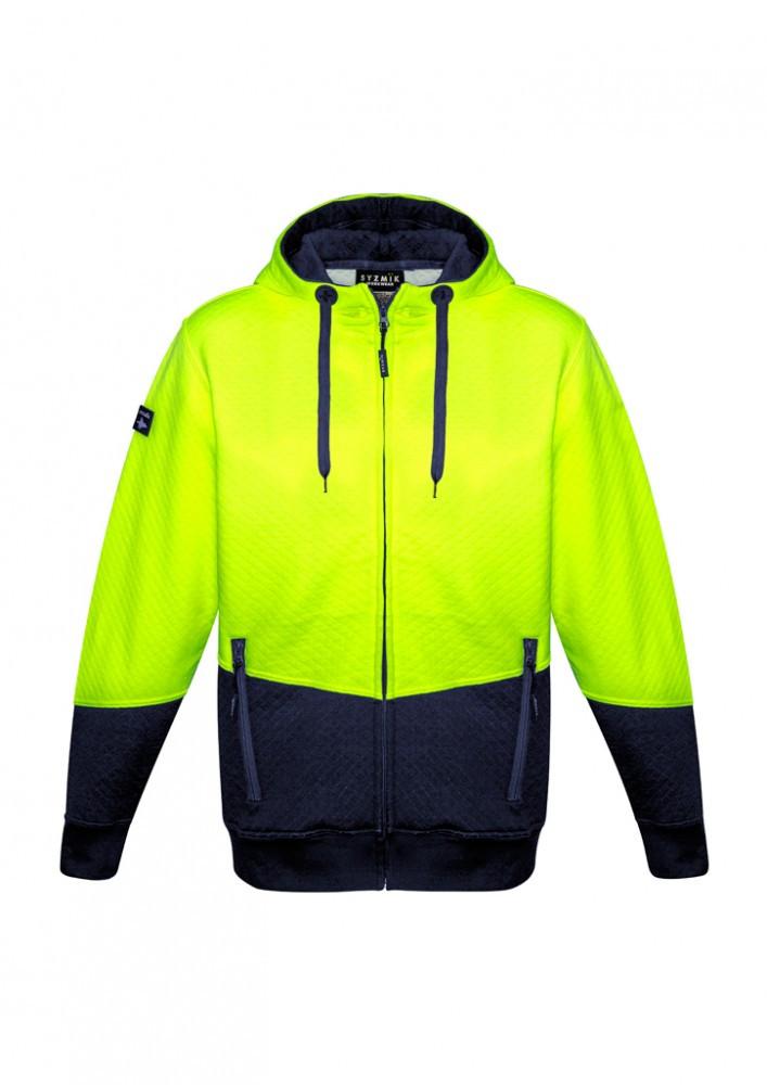 Syzmik ZT478 Unisex Hi Vis Textured Jacquard Full Zip Hoodie-Clearance