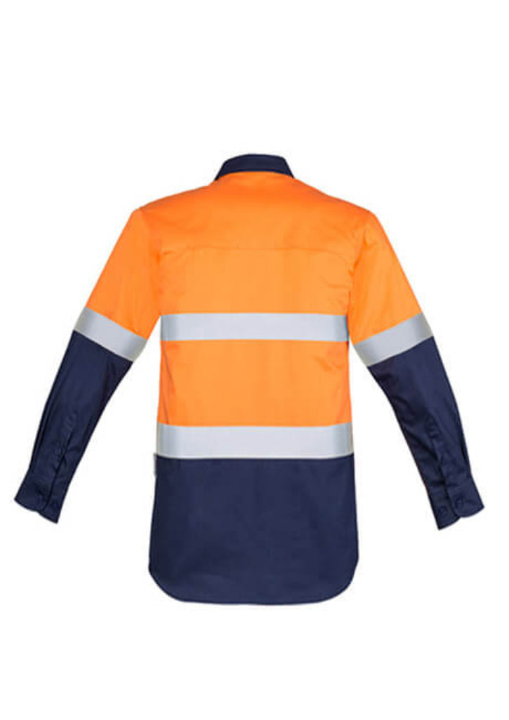 Syzmik Mens Hi Vis Closed Front L/S Shirt - Hoop Taped (ZW550)
