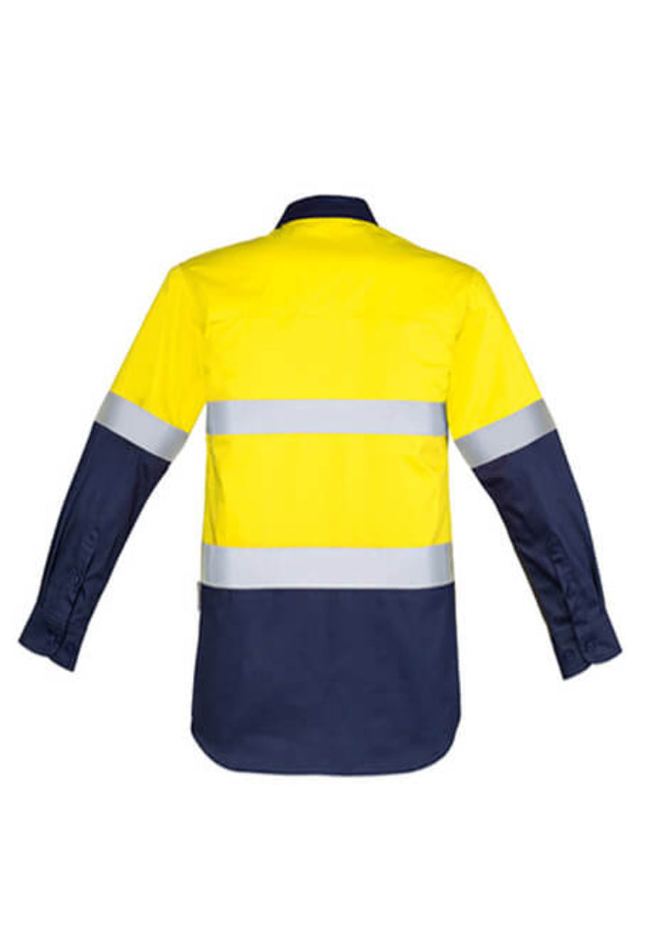 Syzmik Mens Hi Vis Closed Front L/S Shirt - Hoop Taped (ZW550)