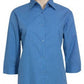 Biz Collection-Biz Collection Ladies Micro Check 3/4 Sleeve Shirt-Mid Blue / 8-Uniform Wholesalers - 1