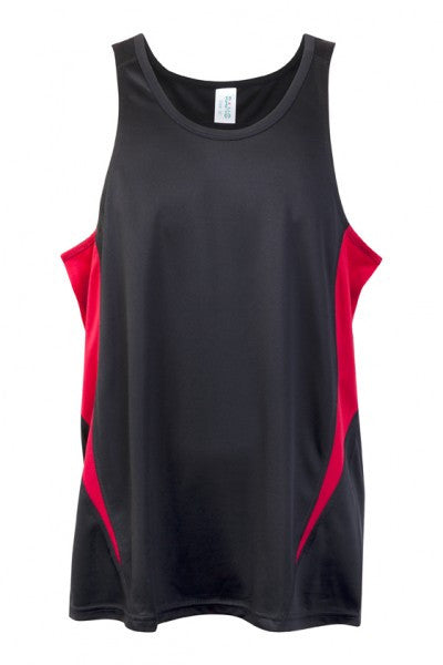 Ramo-Ramo Mens Accelerator Cool Dry Singlet	(new)-Black/Red / S-Uniform Wholesalers - 4