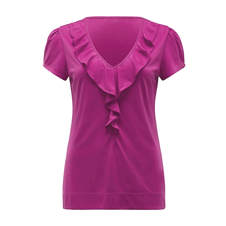 NNT Uniforms Cap Sleeve Ruffle Neck T-Top(CAT48H)